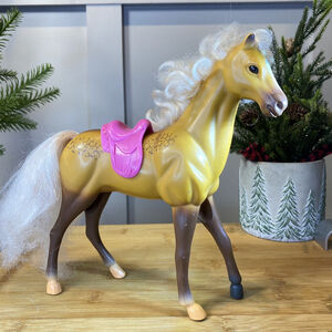 Vtg 1994 Kid Kore 8 Inch Horse Blond Mane Pink Saddle Collectable